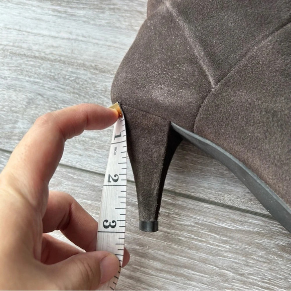 Arnold Churgin Handmade Brown Suede Slouch Knee High Tall Heeled Boots - Picture 13 of 14